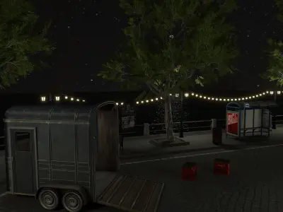 Waterfront Blender Scene - NIGHT 3D model