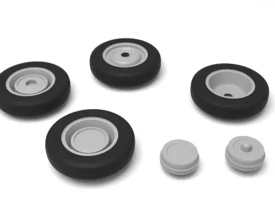 Wheels and drum brake from old pickap - 3d print ready 3D print model