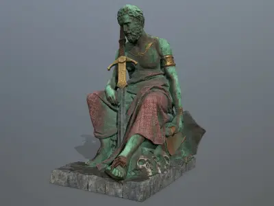 statue 4 Low-poly 3D model