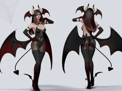 Succubus Lily - Game Ready Low-poly 3D model