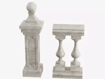 Balustrade Free low-poly 3D model