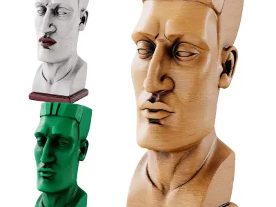 Geometric Male Head Sculpture 3D model