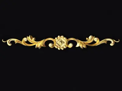 Central decor ornament for furniture 3D model 175