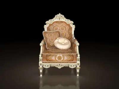 Empire light blue armchair by Modenese 3D model