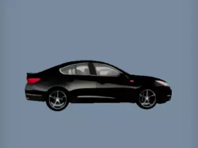A realistic 3D model of a Black Sedan Car 3D print model