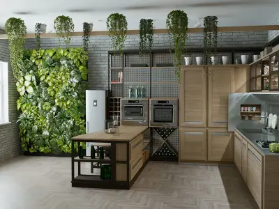 Green Kitchen 3D model