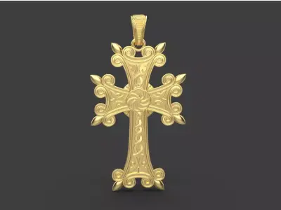 Armenian Cross Pendant 52874 3D print model