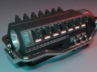 3D model Futuristic sci-fi engine 3D model