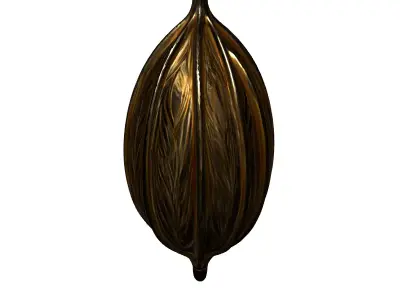 Luxurious Golden Botanical Ornament Low-poly 3D model