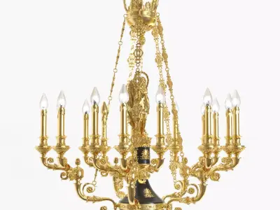Classic bronze chandelier 0001 3D model