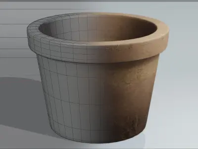 Planter concrete Free low-poly 3D model
