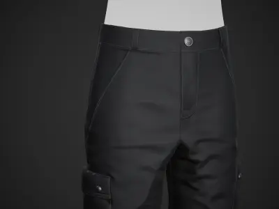 Black Snowboard Pants Style 1 Low-poly 3D model