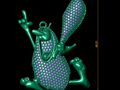 HIP HOP Captain Caveman pendant 3d wax resine projet jewellery  3D print model