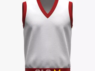  V-Neck Knitted Vest CLO File 3D model