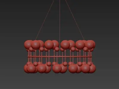 Milk Bubble Ring Chandelier 3D model