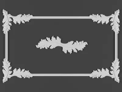 3 ornamental classic decoration frame  3d model kitbash vol 17  3D model