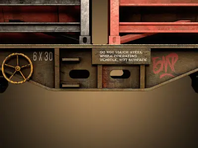 Old Wagon 3D Model Low-poly 3D model