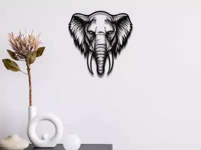 Elephant Wall Art 3D print model