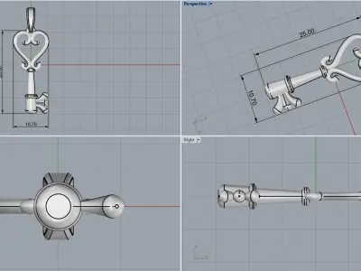 Key pendant model 952 3D print model