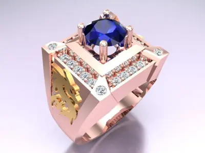 Dragon Ring - Mens Ring - N5269 3D print model