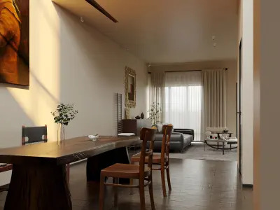 modern living room dining room interior scenes 28 3D model