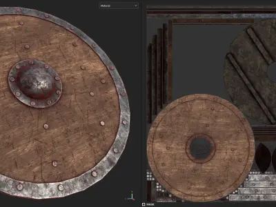 Early Medieval Viking Shield Low-poly 3D model