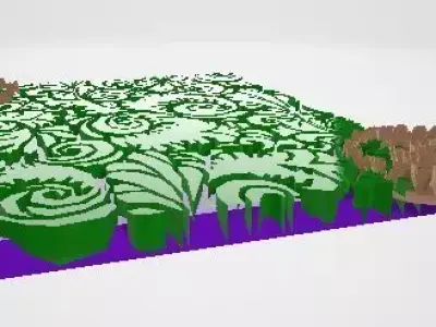 Stylish Leaf Art And Coral mix WALL ART 3D model