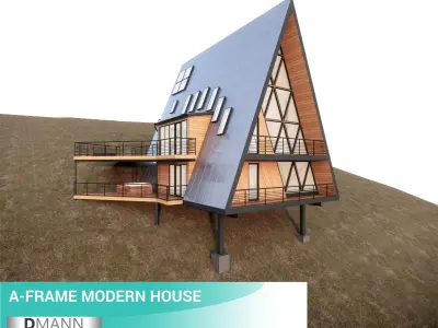 A-Frame Modern House 3D model