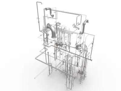 Process Plant UAE - Piping 3D print model