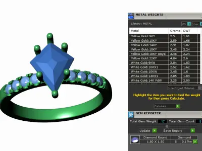 Classic Elegance The Kite-Cut Tanzanite and Diamond Ring 3D print model