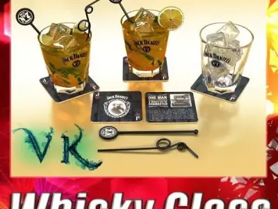 Jack Daniels Whiskey Glass 3D model