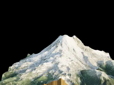 snowy mountain with slopes and forests Free 3D model