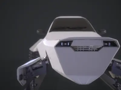 Snowmobile Low-poly 3D model