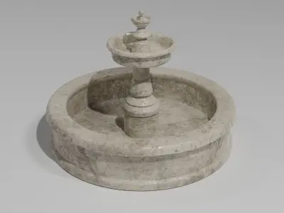 Fountain with three bowls 3D model