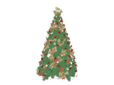 Christmas Tree Realistic Low-poly 3D model