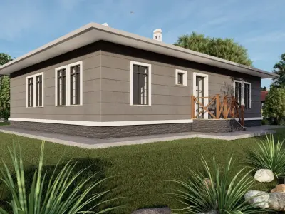 Tip2 House Plans Architectural Drawings Modern House Plans 3D model