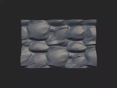 Pitted Stone Wall Segment 3D model