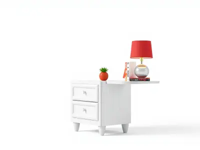 Fun Nightstand with Vibrant Decor Low-poly 3D model
