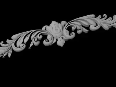 Central decor ornament for furniture 3D model 1005