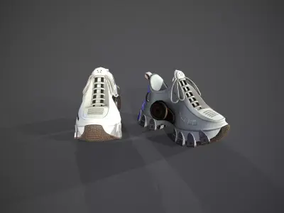 Futuristic Sneakers Low-poly 3D model