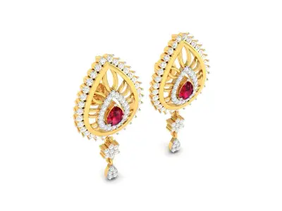 Diamond Earrings 3D print model