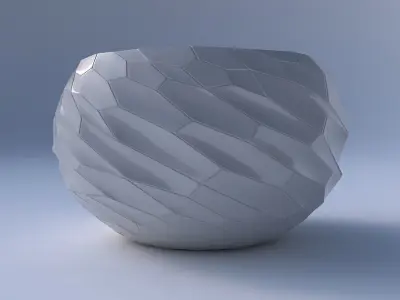 Bowl spheric twisted with fine twisted organic cells 3D print model