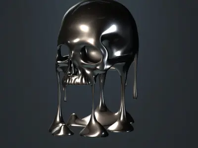 Floating Dripping Skull Model 3D model