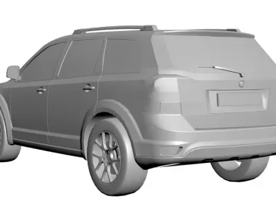 Full sized red SUV  3D model