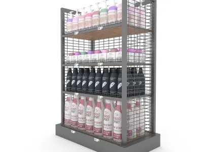 cosmetic product market stand 05 Low-poly 3D model