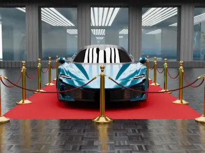 car exhibition hall showroom 3D model