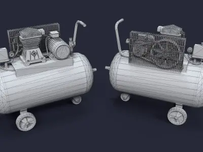 Compressor two air compressors Low-poly 3D model