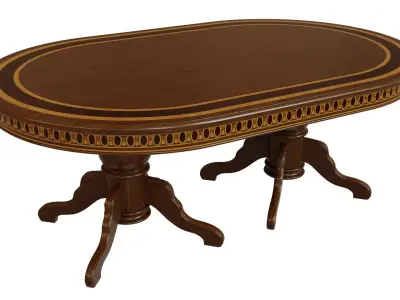 Wooden table with veneers 2000 3D model