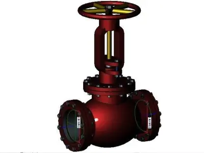 Globe Valve - Revit Family - Size 50mm - 500mm 3D model