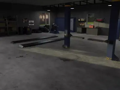 Garage pack Low-poly 3D model